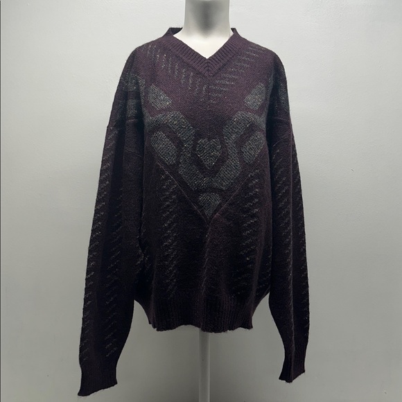 Salvatore Ferragamo Other - Salvatore Ferragamo Vintage Sweater Long Sleeve Knit Pullover Purple Mens Medium